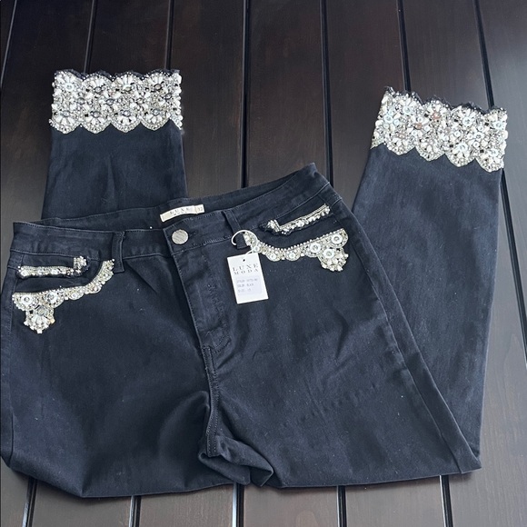 Moda Luxe Embellished Jeans - Picture 1 of 7
